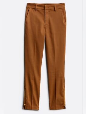 Level 99 Women's Tan Zip Leg Chino Trousers 32P
